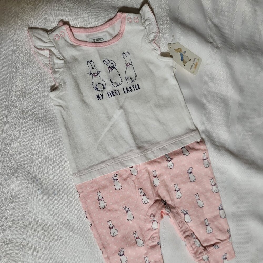 Gymboree My First Easter 0-3 month NWT Romper. Mixed Z31